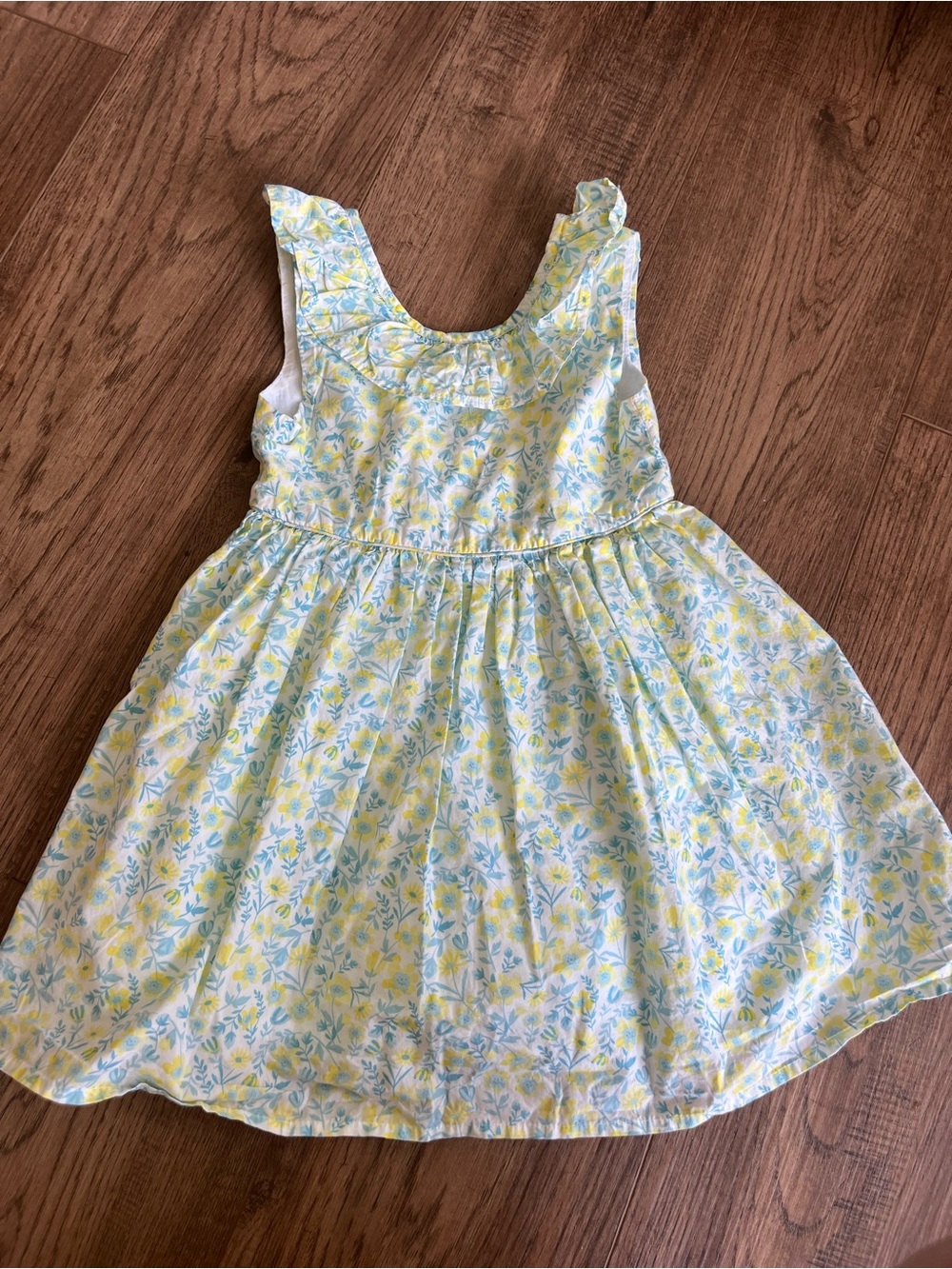 Tommy Bahama Yellow and Blue Floral Ruffle Sundress